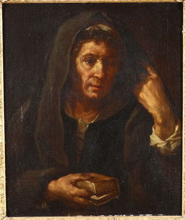 Eberhard Keilhau detto Monsù Bernardo (Helsingor 1624-Roma 1687) Ritratto di anziana con libro