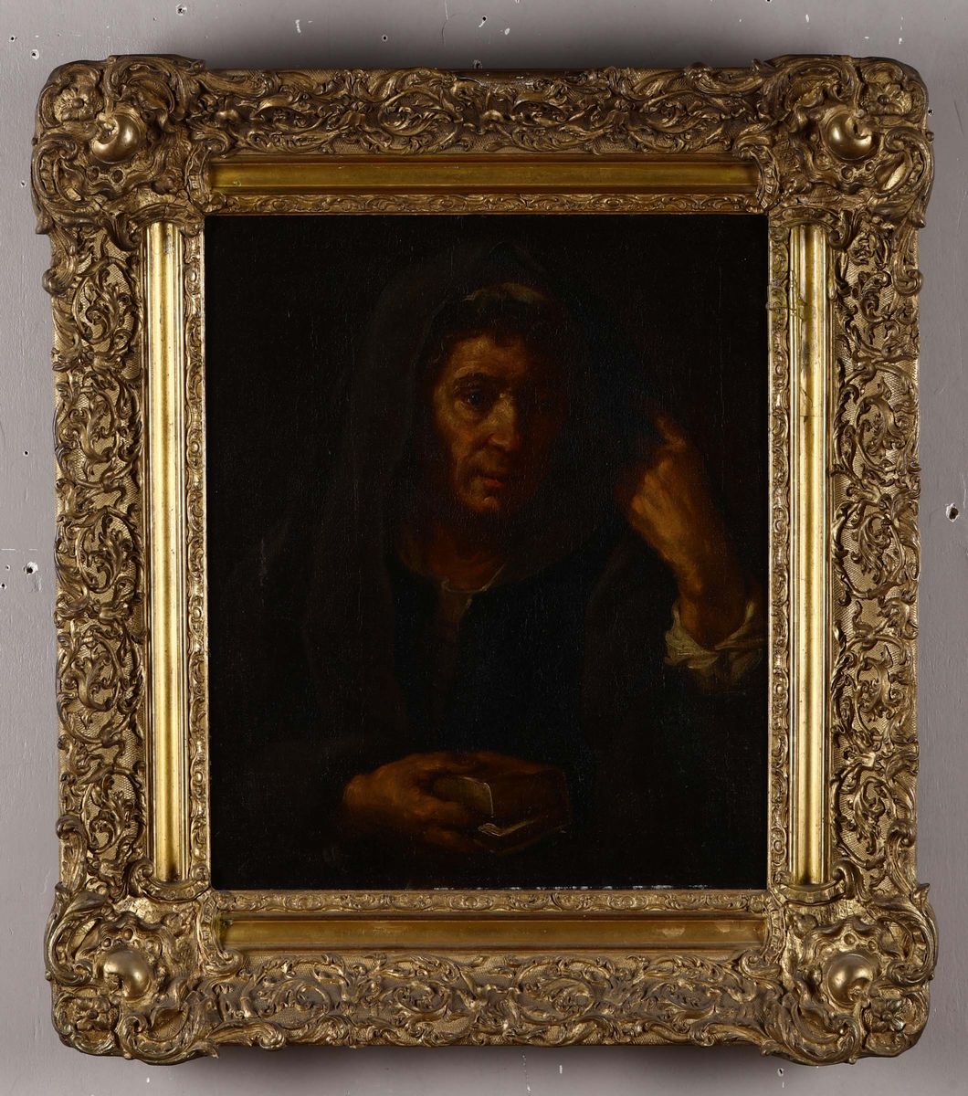 Eberhard Keilhau Detto Monsù Bernardo (helsingor 1624-roma 1687)ritratto di Anziana con Libro