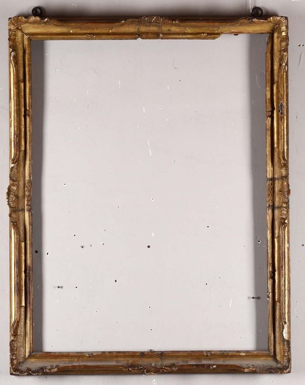 Cornice in legno intagliato e dorato, XVIII secolo