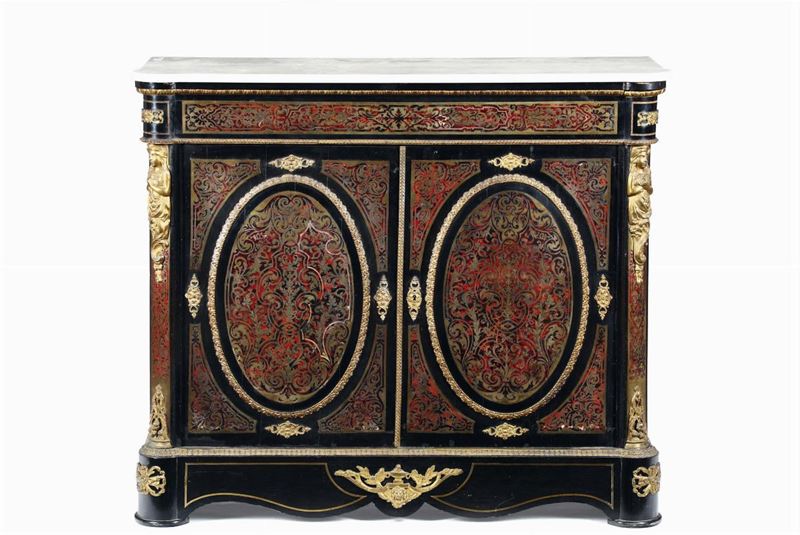 Credenza boulle a due ante, XIX secolo  - Asta Antiquariato - Cambi Casa d'Aste
