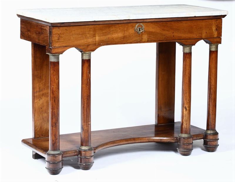 Console Impero a quattro colonne, XIX secolo  - Auction Fine Art - Cambi Casa d'Aste