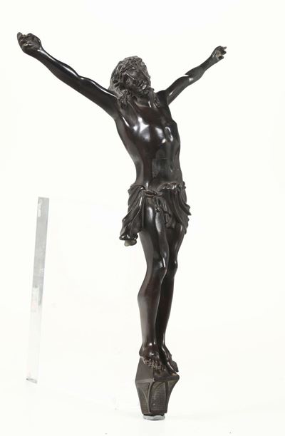 Scultura di Cristo in Bronzo Brunito, XIX Secolo