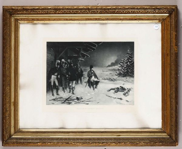 Stampa raffigurante Napoleone davanti a Mosca, Francia XIX-XX secolo