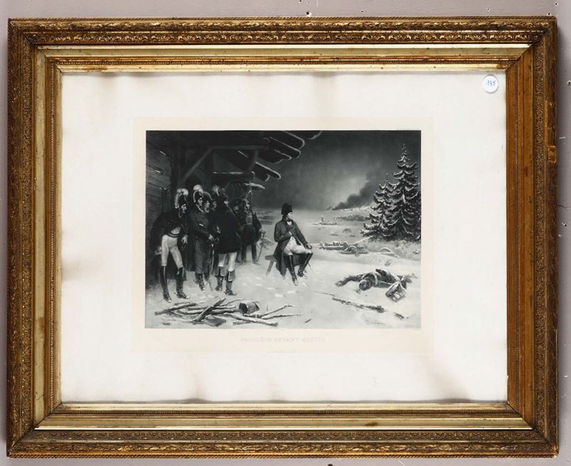 Stampa raffigurante Napoleone davanti a Mosca, Francia XIX-XX secolo  - Asta Antiquariato - Cambi Casa d'Aste