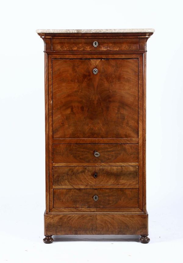 Piccolo secretaire lastronato, XIX secolo