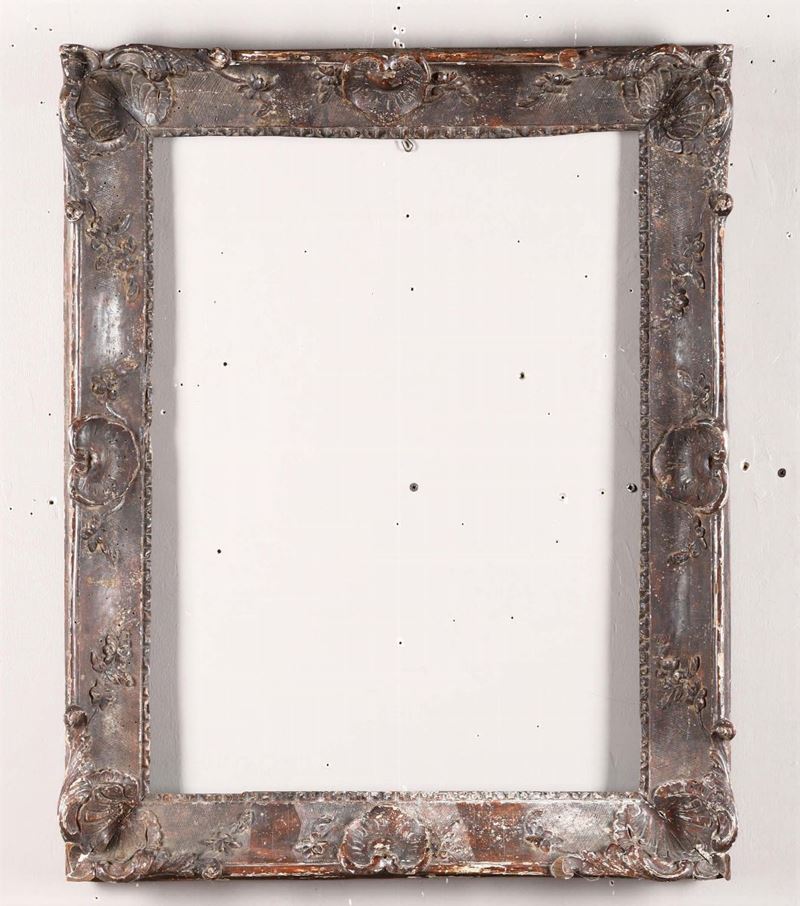 Cornice in legno intagliato e argentato, XVIII-XIX secolo  - Auction Fine Art - Cambi Casa d'Aste