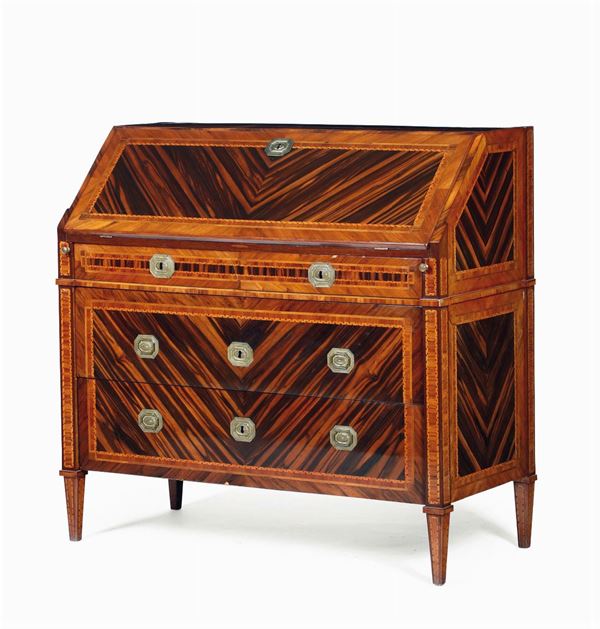 Ribalta Luigi XVI lastronata ed intarsiata, fine XVIII secolo