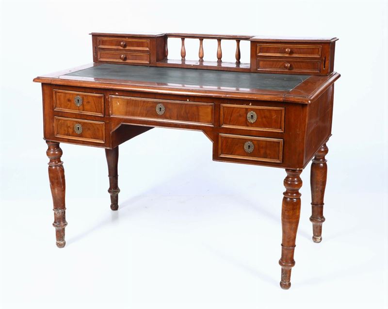 Scrivania con piano in panno, XIX secolo  - Asta Asta a Tempo Antiquariato - I - Cambi Casa d'Aste