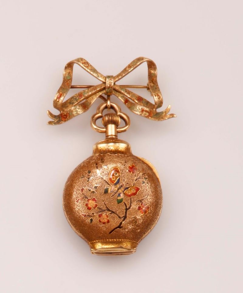 Orologio da tasca con smalti policromi  - Auction Vintage, Jewels and Watches - Cambi Casa d'Aste