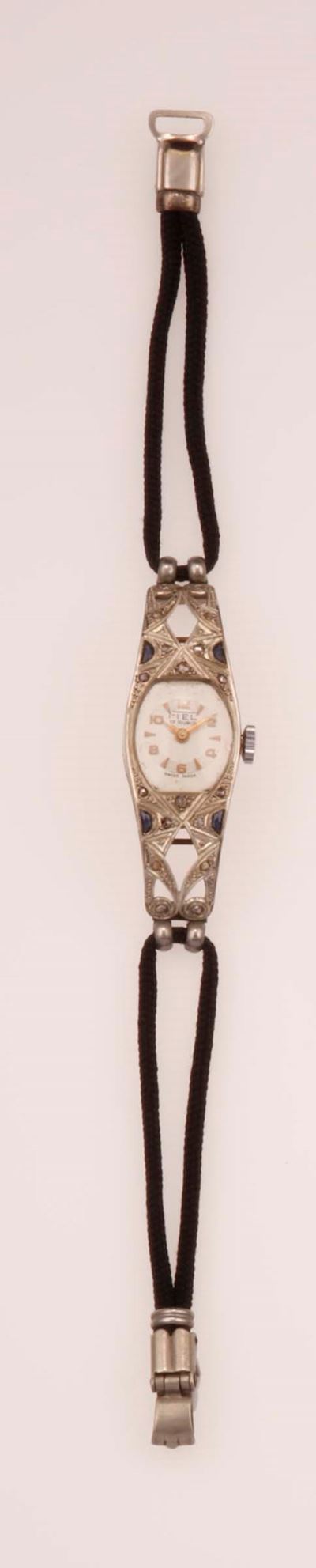 Orologio da Polso per Signora con Rosette di Diamante e Zaffiri