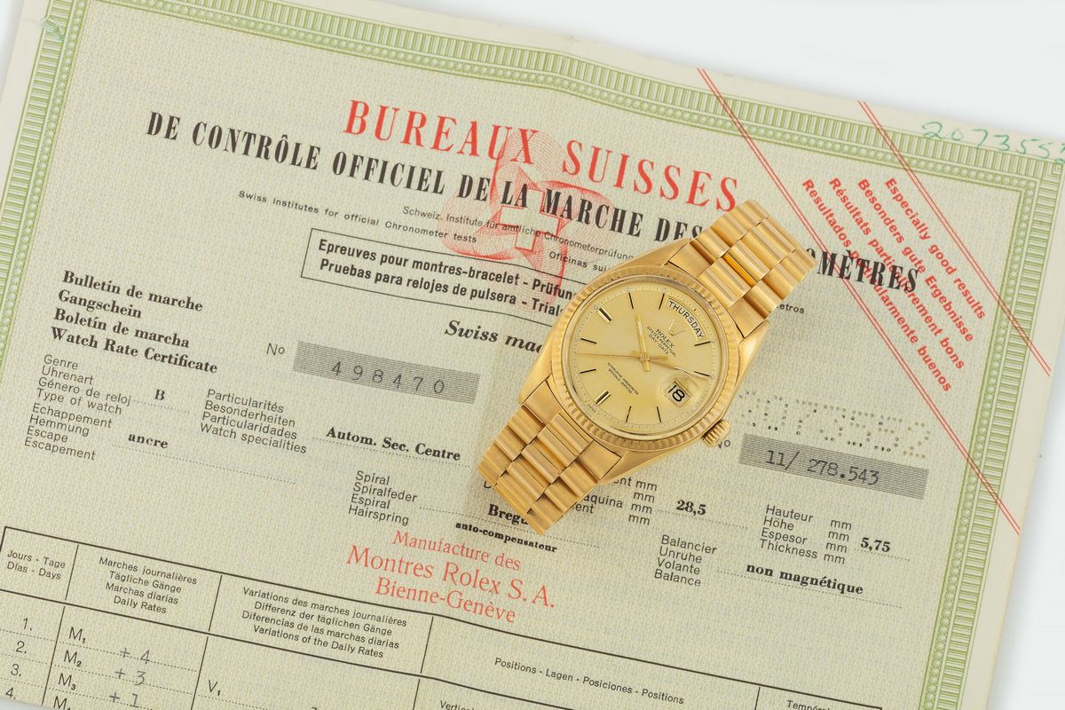 Rolex, Oyster Perpetual Day-date, Superlative Chronometer Officially Certified, Cassa No. 2073552...