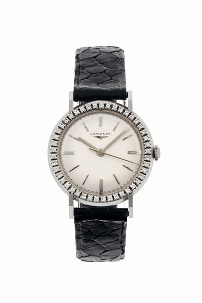 Longines, Orologio da Polso, in Oro Bianco 18k con Fibbia in Oro Originale. Realizzato nel 1960 C...