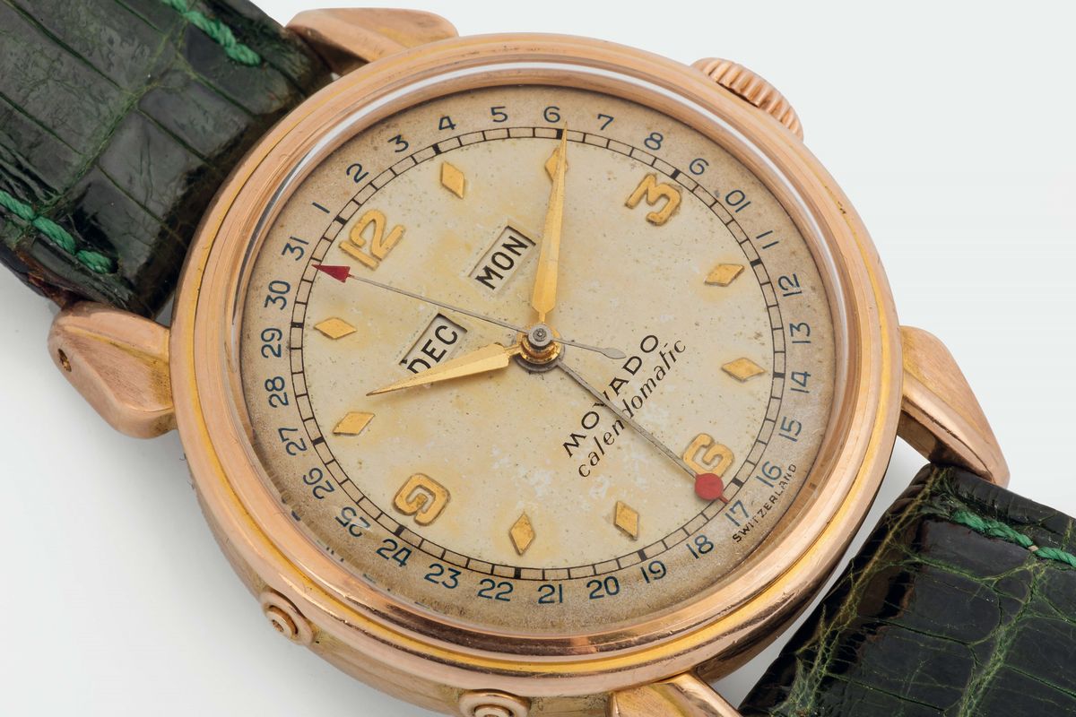 Movado, Calendomatic, Ref. R6370, Orologio da Polso, Automatico, in Oro Rosa 18k con Calendario. ...