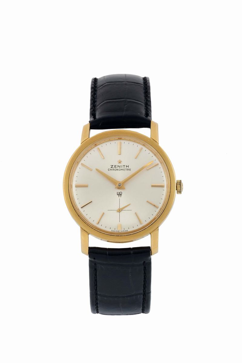ZENITH, Chronometre. Orologio da polso, in oro giallo 18K, cronometro. Realizzato nel 1960 circa  - Asta Orologi da Polso e da Tasca - Cambi Casa d'Aste