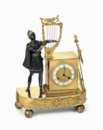 Pendola da Tavolo in Bronzo, Svezia, Gustaf Unden Inizio XIX Secolo