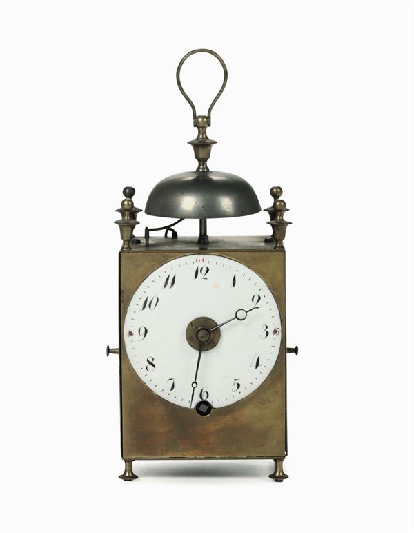 Piccolo orologio monastico in ottone, XIX secolo