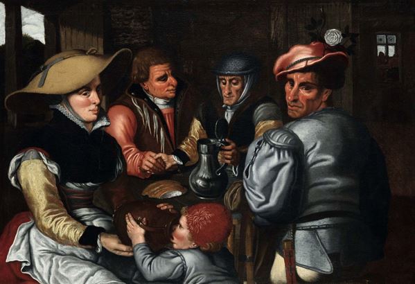 Pieter Aertsen (1507/08 - 1575), ambito di Interno di taverna