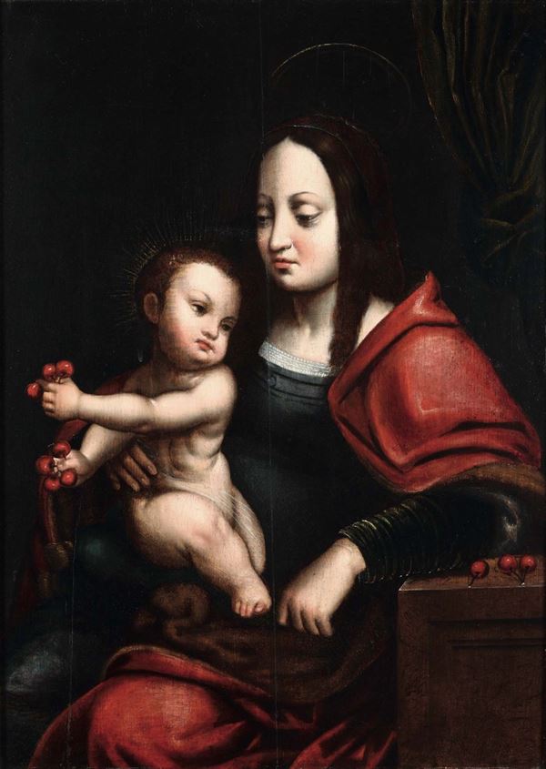 Scuola fiamminga del XVI-XVII secolo Madonna col Bambino