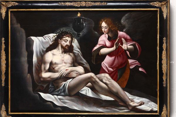 Scuola fiamminga del XVII secolo Cristo e Angelo