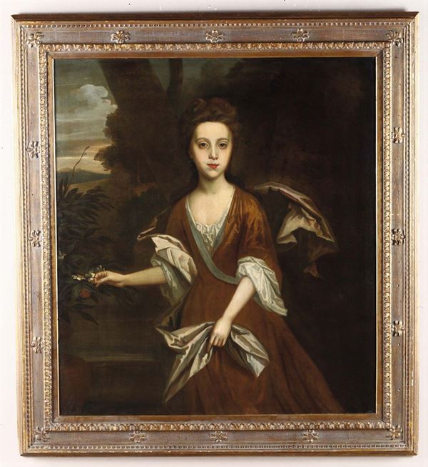 Scuola inglese del XVIII secolo Ritratto di giovane nobildonna