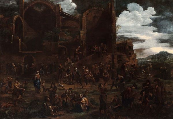 Pieter Van Bredael (Anversa 1629 - 1719) Scena popolare
