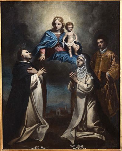 Scuola Italiana del XVII-XVIII Secolomadonna Col Bambino e Santi