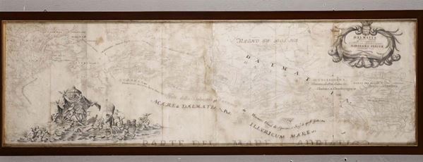 Cartina della Dalmazia, copia dal cosmografo Coronelli, XVIII-XIX secolo