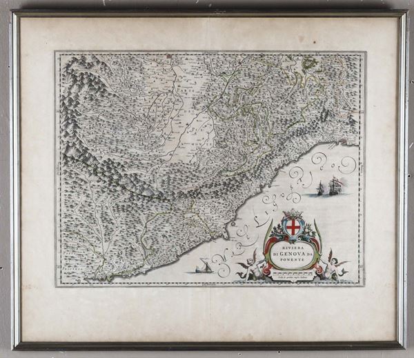 Incisione raffigurante la riviera di Genova di Ponente, XVIII-XIX secolo