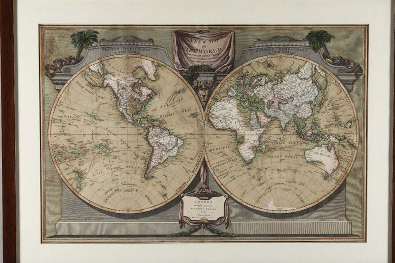 Stampa A New Map of the world, Inghilterra XIX secolo  - Asta Antiquariato - Cambi Casa d'Aste