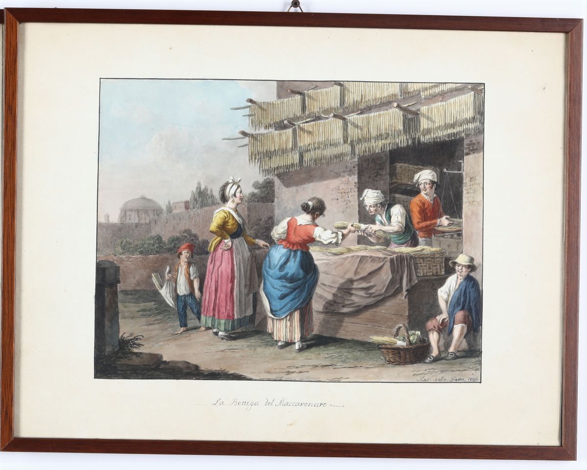 Saverio della Gatta (1758 - 1828)il Curricolo di Pozzuoli, 1823 Costume di Pescare in Tempo di No...