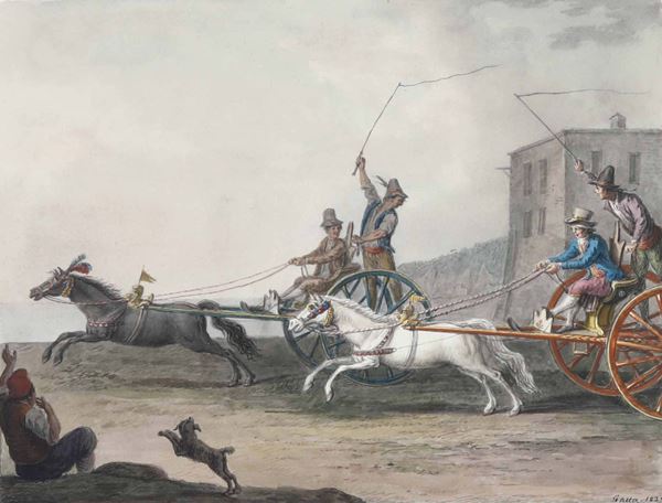 Saverio della Gatta (1758 - 1828) La corsa de Curricoli, 1825 Il Melonaro napoletano, 1823