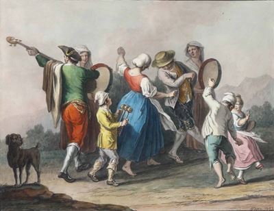Saverio della Gatta (1758 - 1828)il Ritorno dalla Festa del Archiriello, 1823 il Giuoco del Tinel...