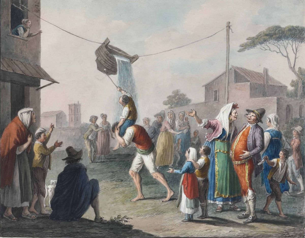 Saverio della Gatta (1758 - 1828)il Ritorno dalla Festa del Archiriello, 1823 il Giuoco del Tinel...
