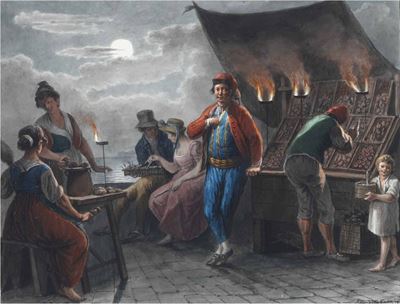 Saverio della Gatta (1758 - 1828)venditore di Ostriche e Frutti di Mare, 1822 Gruppo di Lazzaroni...