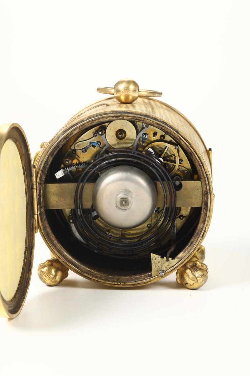 Orologio da Tavolo in Bronzo Dorato, Meuron & Comp., Fine XVIII Secolo
