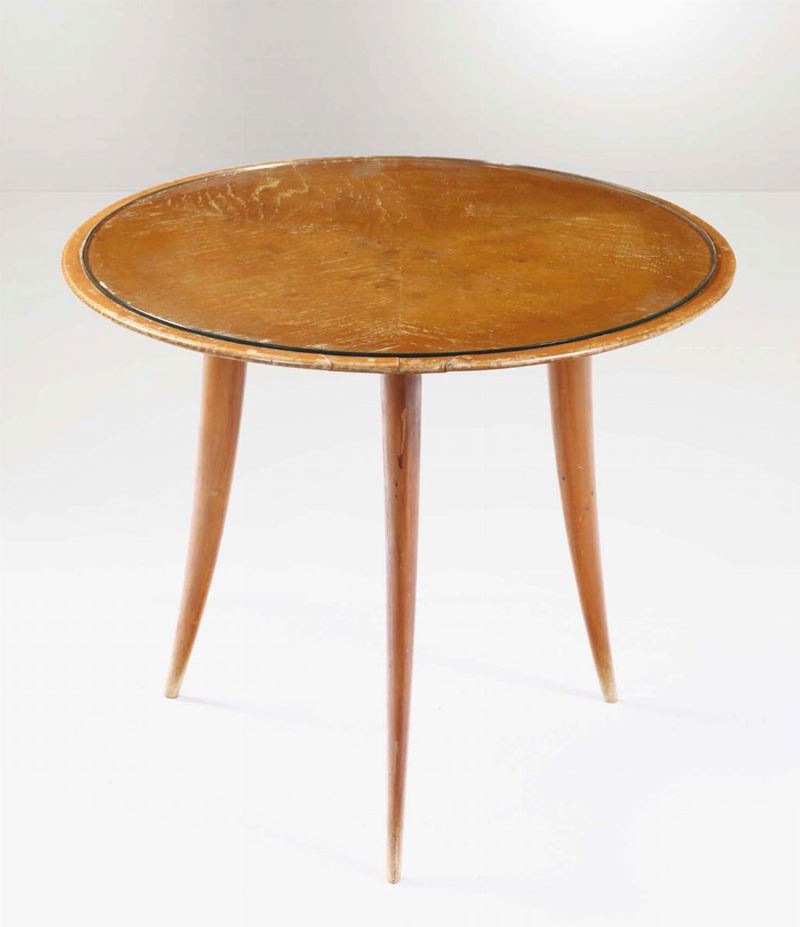 A table with a wooden structure. Italy, 1950 ca.  - Auction Design - Cambi Casa d'Aste