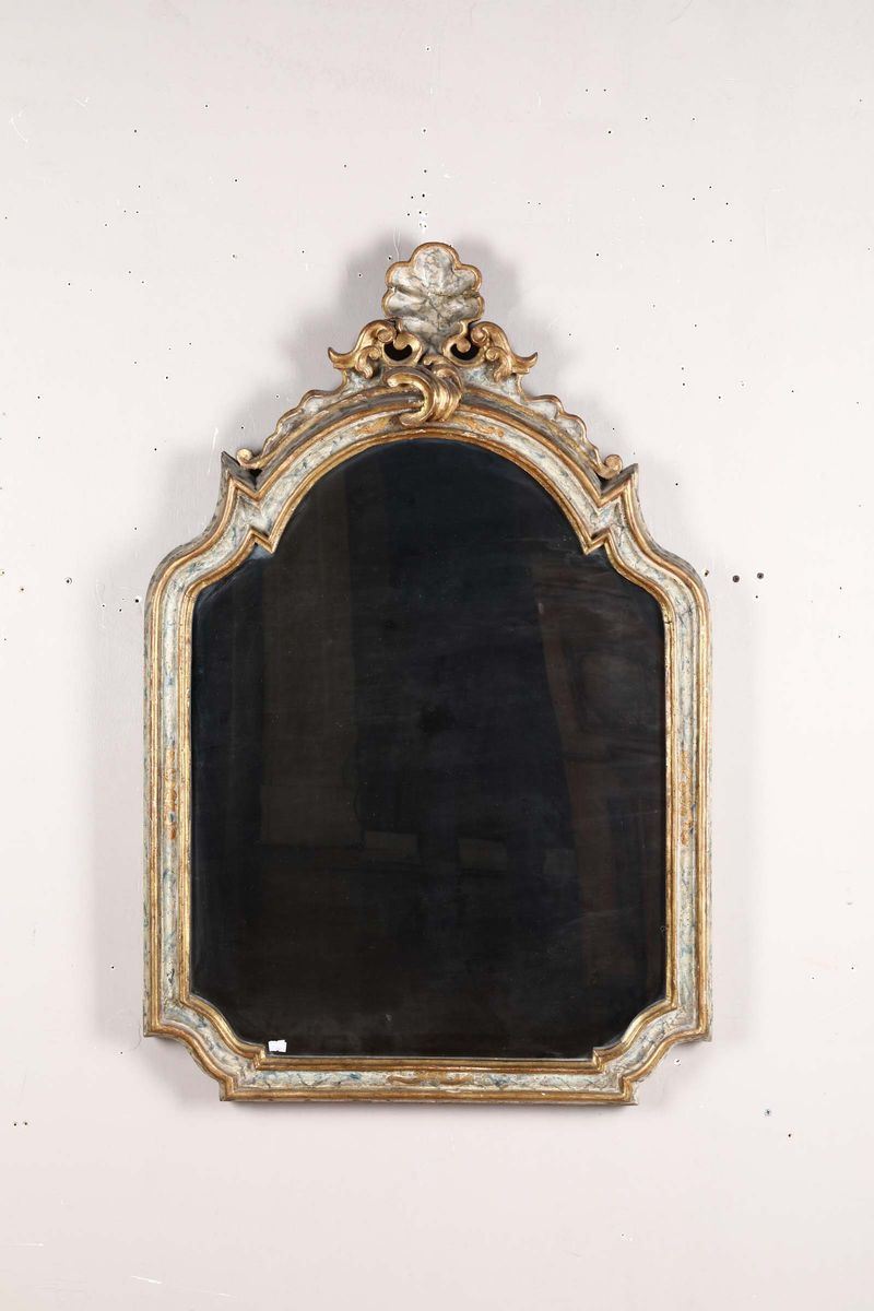 Specchiera in legno dipinto, XIX secolo  - Auction Fine Art - Cambi Casa d'Aste
