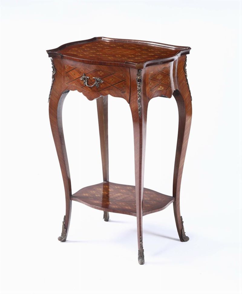 Tavolino lastronato ed intarsiato, XIX-XX secolo  - Asta Antiquariato - Cambi Casa d'Aste