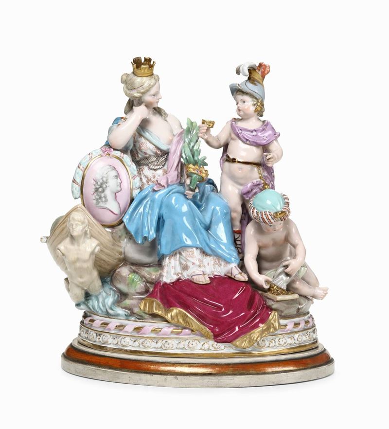 Gruppo allegorico Meissen, 1860-1900  - Auction Majolica and Porcelains - II - Cambi Casa d'Aste