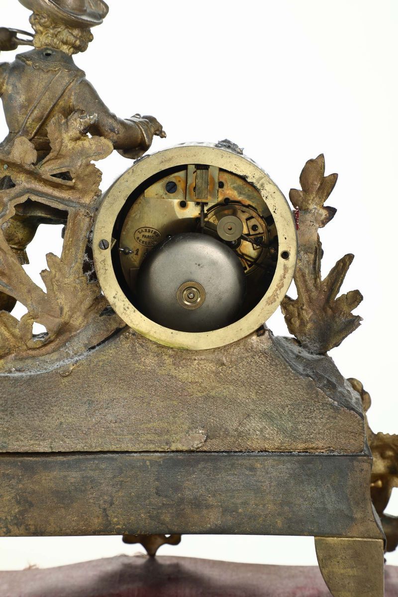 Pendola da Tavolo in Metallo Dorato, XIX Secolo