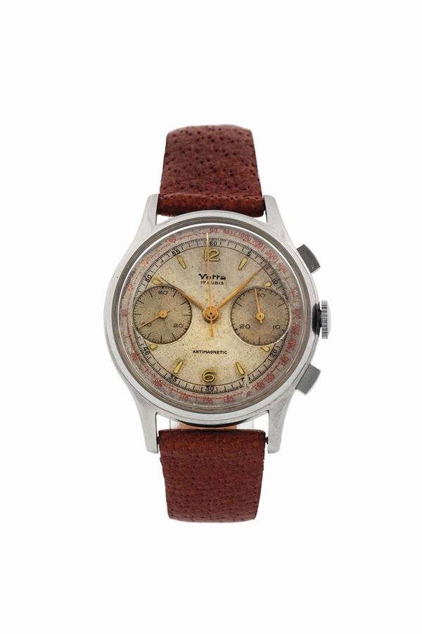 VETTA, Antimagnetic. Fine, stainless steel, chronograph wristwatch with tachometer. Made circa 1960