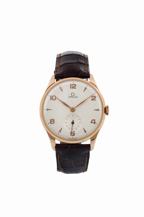 OMEGA, movement No. 9059702, 18K pink gold large wristwatch. Made circa 1930