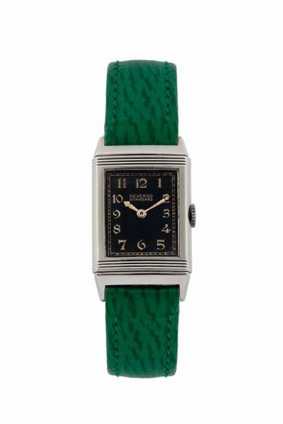 Jaeger, Reverso Standard, Cassa No. 7893. Raro Orologio da Polso, in Acciaio, Reversibile, di For...