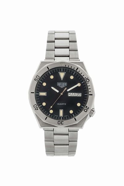 Heuer,quartz, Ref.3696. Orologio da Polso, in Acciaio, al Quarzo, Impermeabile con Indicazione de...