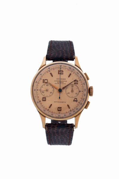 Docker, Chronographe. Orologio da Polso, Cronografo, in Oro Giallo 18k. Realizzato nel 1960 Circa