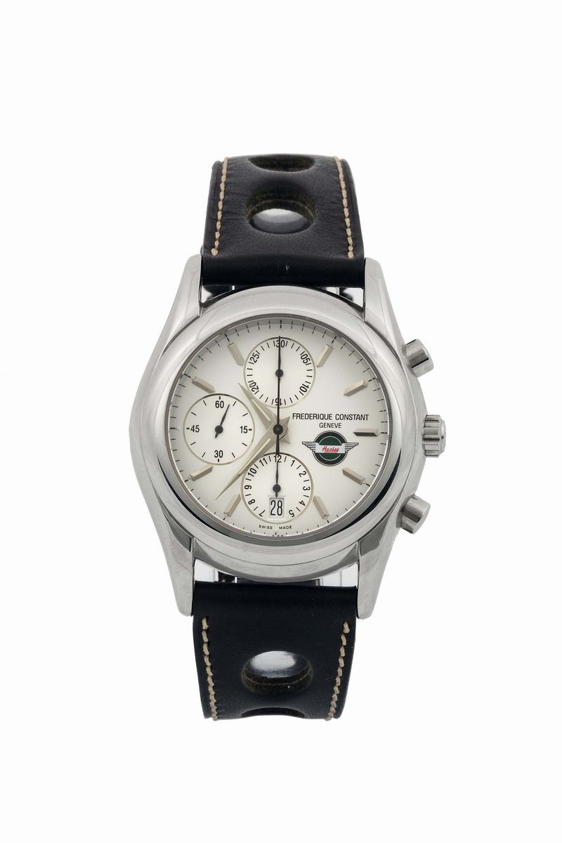 Frederique Constant, Geneve, Rally Healey Chronograph, No. 256/888, stainless steel, water resistant, self-winding chronograph wristwatch with original buckle. Made in 2004 in a limited edition of 888 pieces  - Auction Watches and Pocket Watches - Cambi Casa d'Aste
