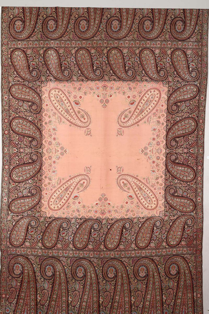 Scialle lungo del Kashimr con riserve rosa, Lione 1855-60  - Auction Fine Art - Cambi Casa d'Aste