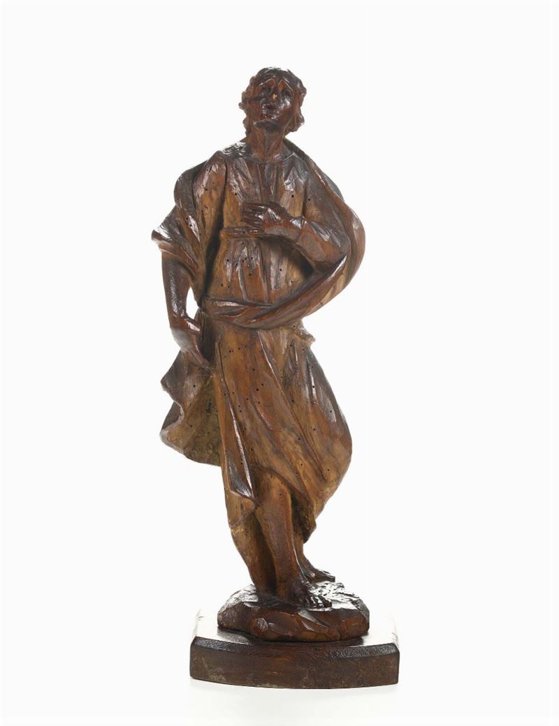 San Giovanni in legno intagliato, scultore del XVIII secolo  - Asta Antiquariato - Cambi Casa d'Aste