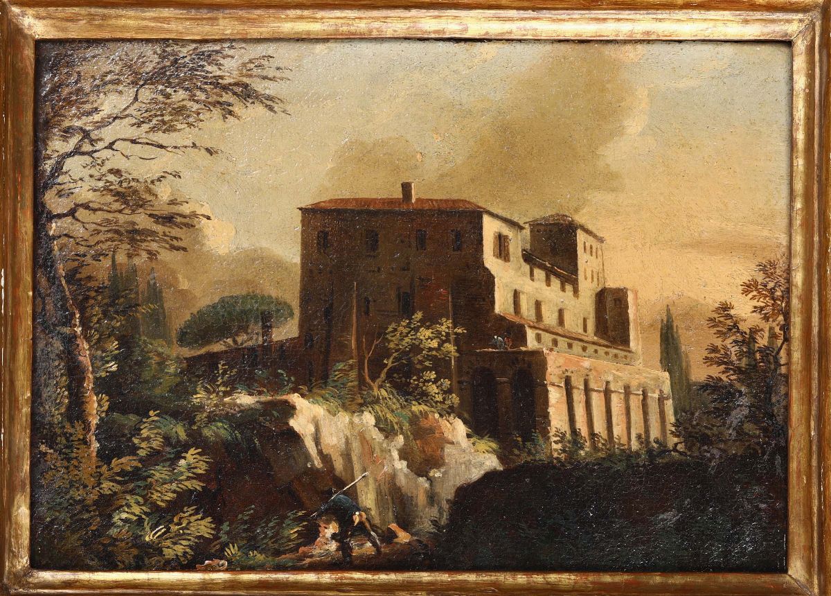 Scuola Veneta del XIX Secolocoppia di Paesaggi con Architetture