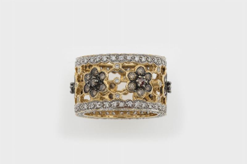 Anello a fascia con diamanti taglio brillante  - Auction Vintage, Jewels and Watches - Cambi Casa d'Aste